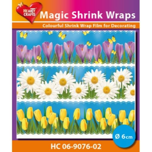 Hearty Crafts Magic Shrink Wraps, Spring Flowers 6 cm