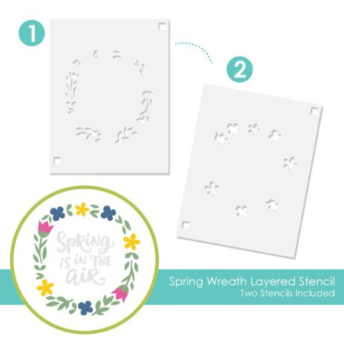 Taylored Expressions SPRING WREATH LAYERING STENCIL and Dies Combo