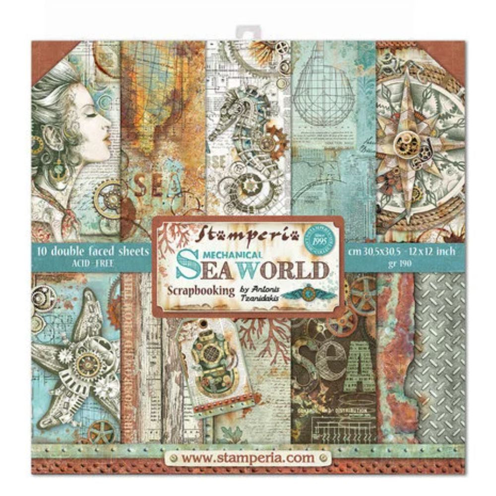 Stamperia Sea World 12x12 Inch Paper Pack (SBBL64)