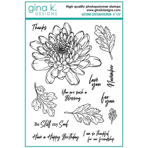 Gina K Design STAMP- Autumn Chrysanthemum **RETIRED