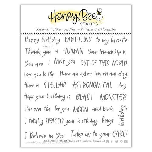 HoneyBee Stamp Stellar Sentiments | 6x6 Stamp Set