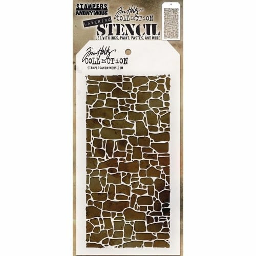 Tim Holtz Layered Stencil 4.125"X8.5" Stone  THS086 - Auzz Trinklets N Krafts