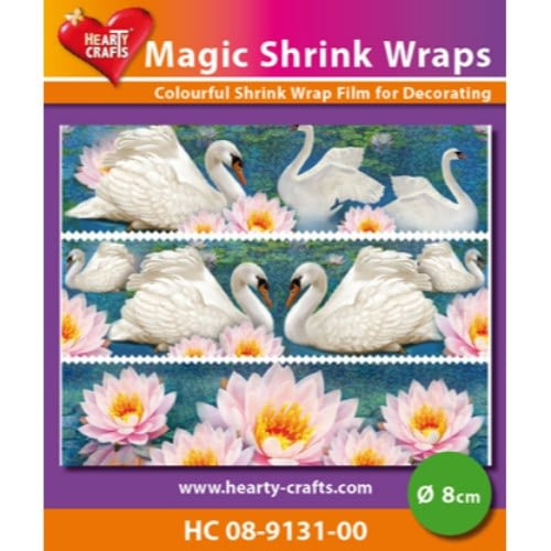 Hearty Crafts Magic Shrink Wraps, Swan Holo 8 cm