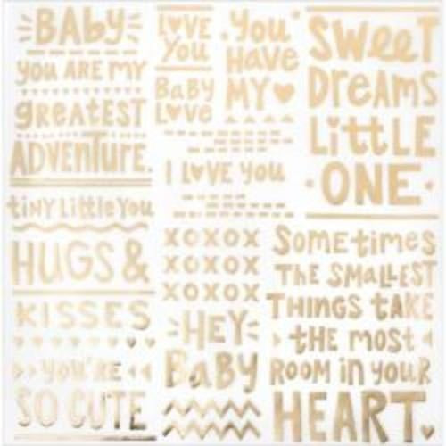 American Crafts Little You Foil Vellum 12"X12" Sweet Dreams W/Gold