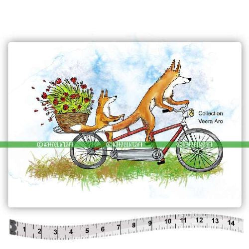 Katzelkraft Tandem Foxes - Scrapbooking Stamps - SOLO169