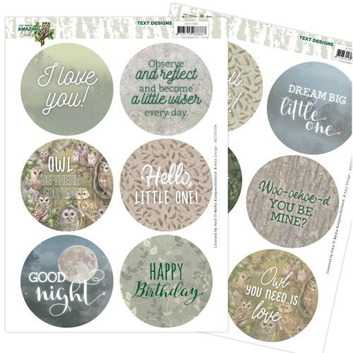 Find It Trading Amy Design Clear Stamps Text, Amazing Owls