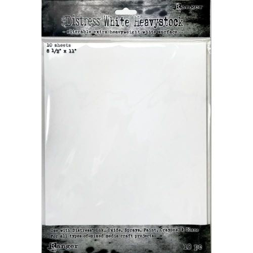 Tim Holtz Distress White Heavystock 10/Pkg 8.5"X11"