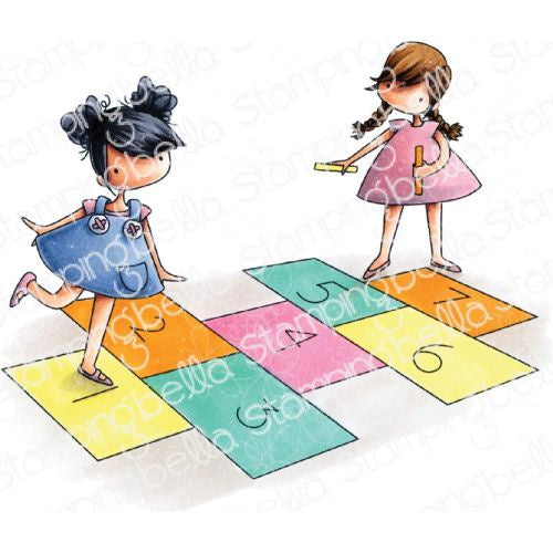 Stamping Bella Cling Stamps Tiny Townies Playing Hopscotch