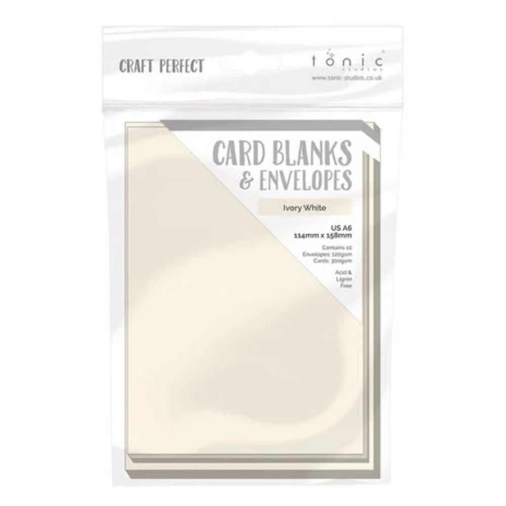 Tonic Craft Perfect Card Blanks & Envelopes A6 Ivory White (9267e)