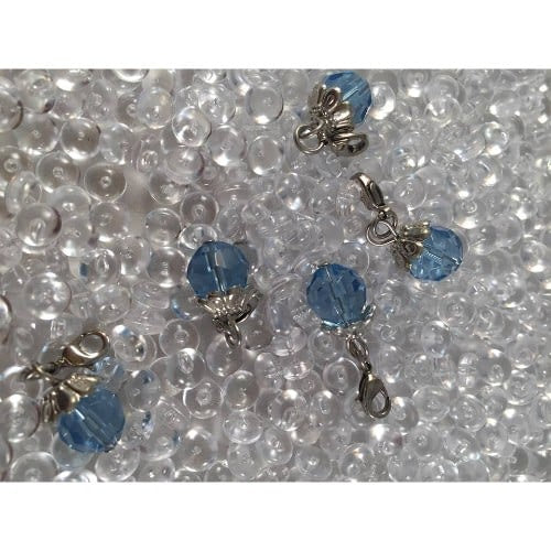 Auzz Trinklets Pearl Charms 5/pack Transparent Bead Charm Blue