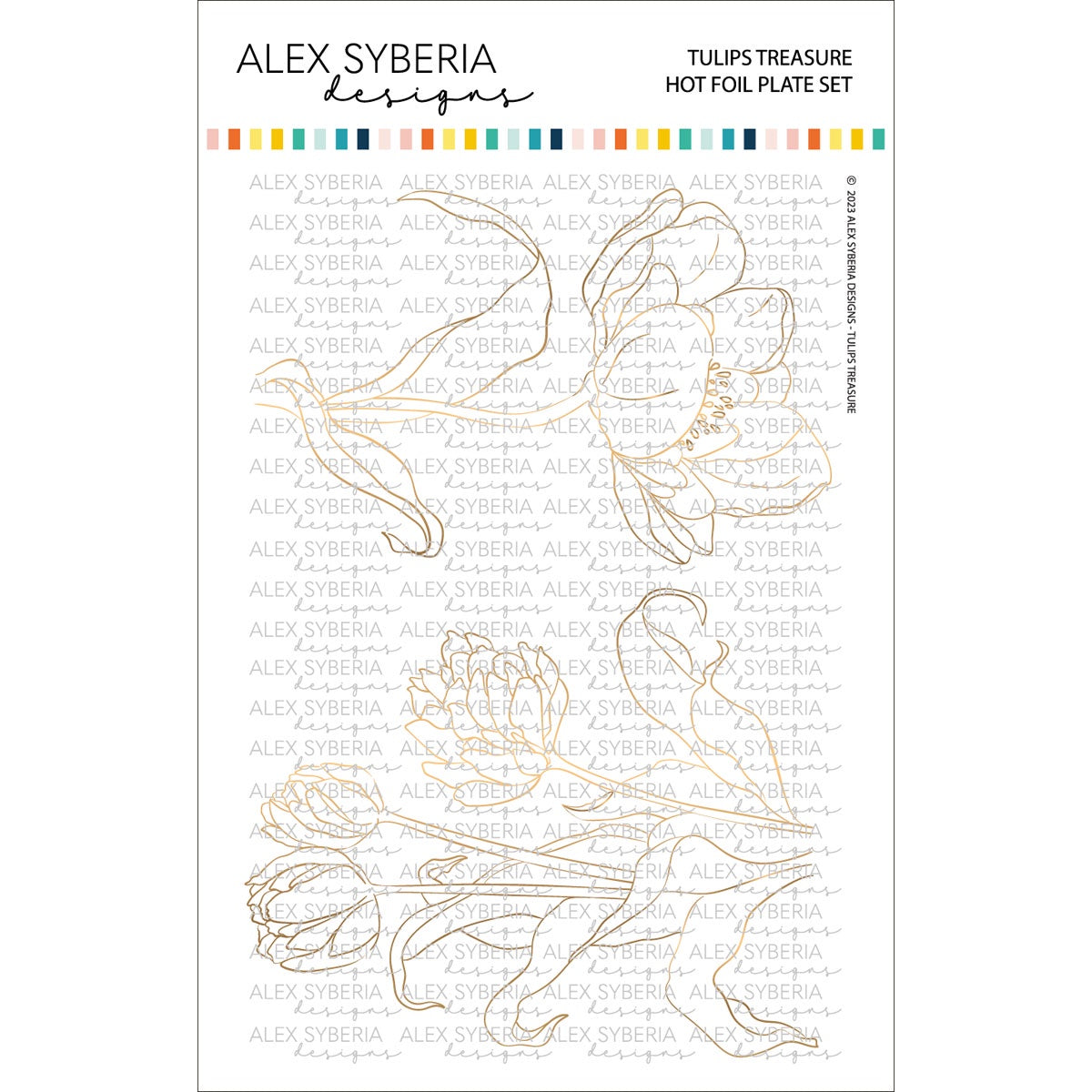 Alex Syberia Designs Tulips Treasure Hot Foil Plate Set