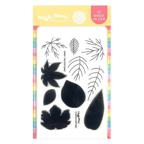 Waffle Flower Crafts Clear Stamps Two-step Leaves Stamp Set