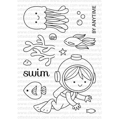 Clearly Besotted UNDER THE SEA Clear Stamp Set CBSUN363