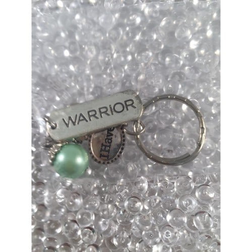 Auzz Trinklets Pearl Charms Light Green with words Warrior / I have