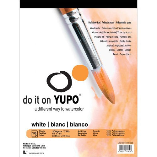 Yupo Medium Pads 9"X12" 10 Sheets/Pkg White 74lb