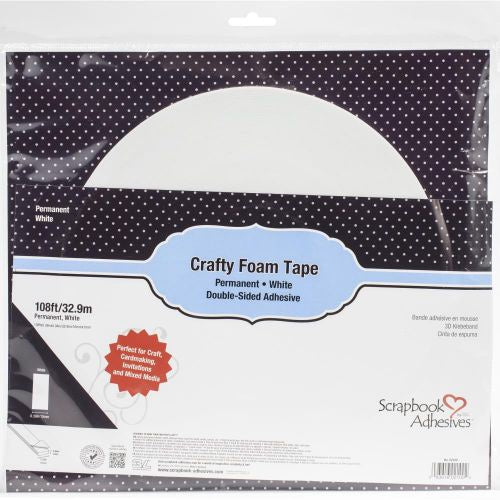 Scrapbook Adhesives Crafty Foam Tape Roll White, .5X108'