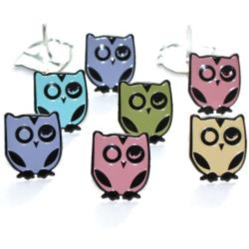 Eyelet Outlet Shape Brads 12/Pkg Winking Owls - Pastel