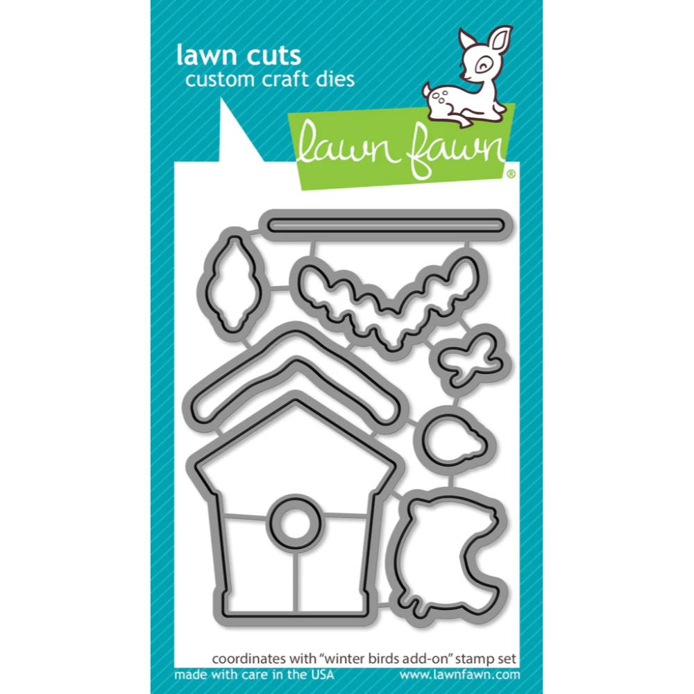 Lawn Fawn winter birds add-on lawn cuts