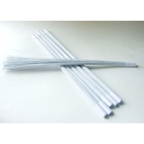 ATK Stem 100 pcs Wires Lines Floral Flower Stem Artificial Length 12" White