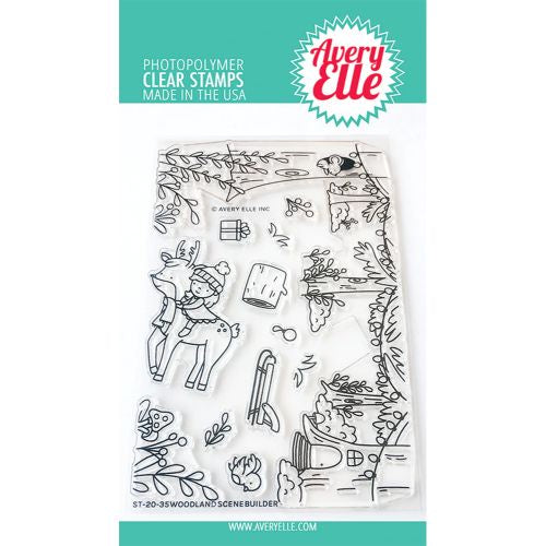 Avery Elle Clear Stamp Set 4"X6" WOODLAND SCENE BUILDER CLEAR STAMPS