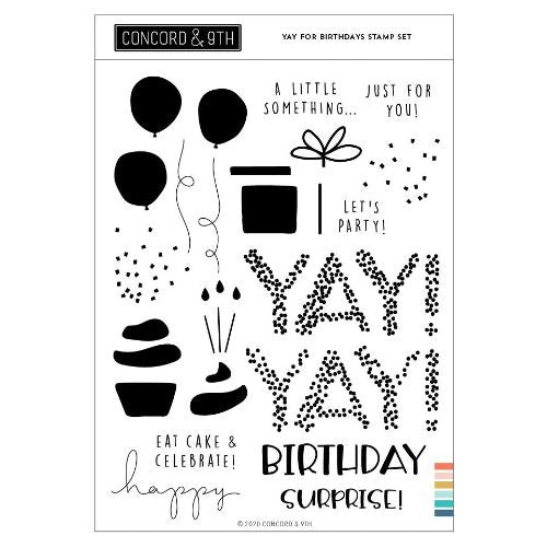 Concord &amp; 9th YAY FOR BIRTHDAYS STAMP SET