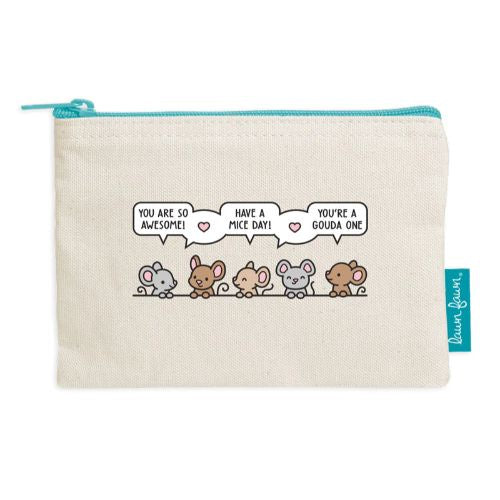 Lawn Fawn zipper pouch - have a mice day